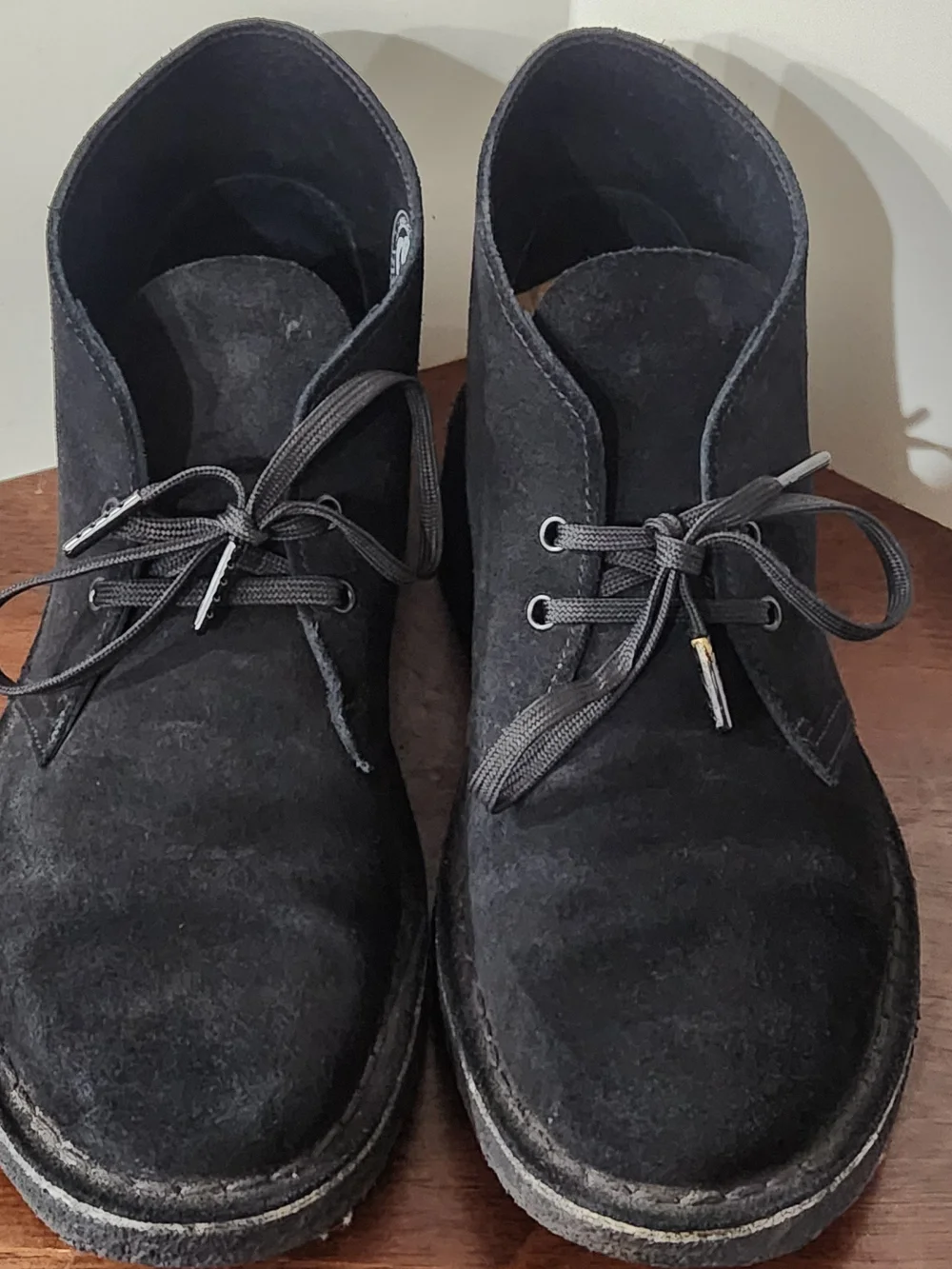 Clarks Originals Desert Boots Mens 9 Black / Black Suede Charles F Stead Chukka